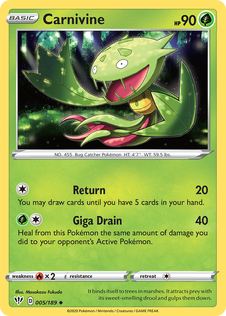 Carnivine 5 Uncommon card from Darkness Ablaze
