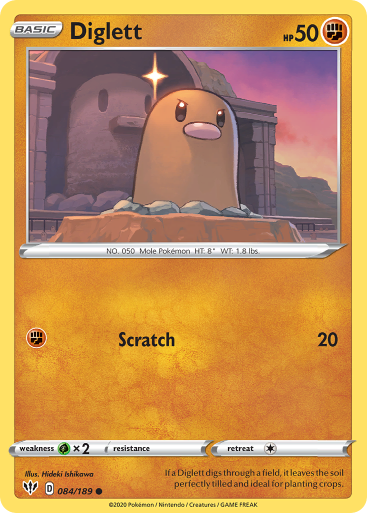 Diglett 84 Common card from Darkness Ablaze