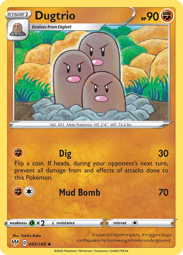 Dugtrio 85 Uncommon card from Darkness Ablaze