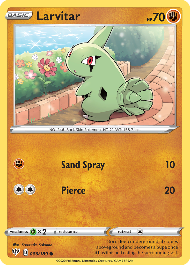 Larvitar 86 Common card from Darkness Ablaze
