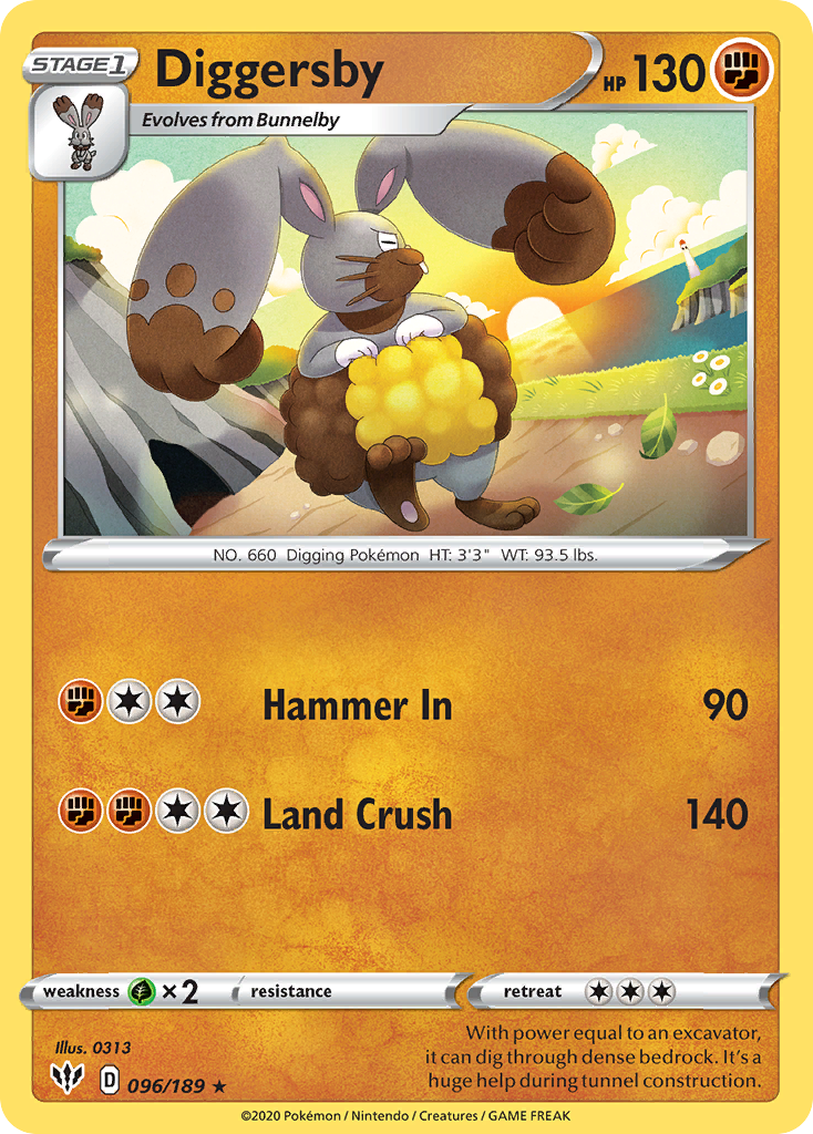 Diggersby 96 Rare card from Darkness Ablaze
