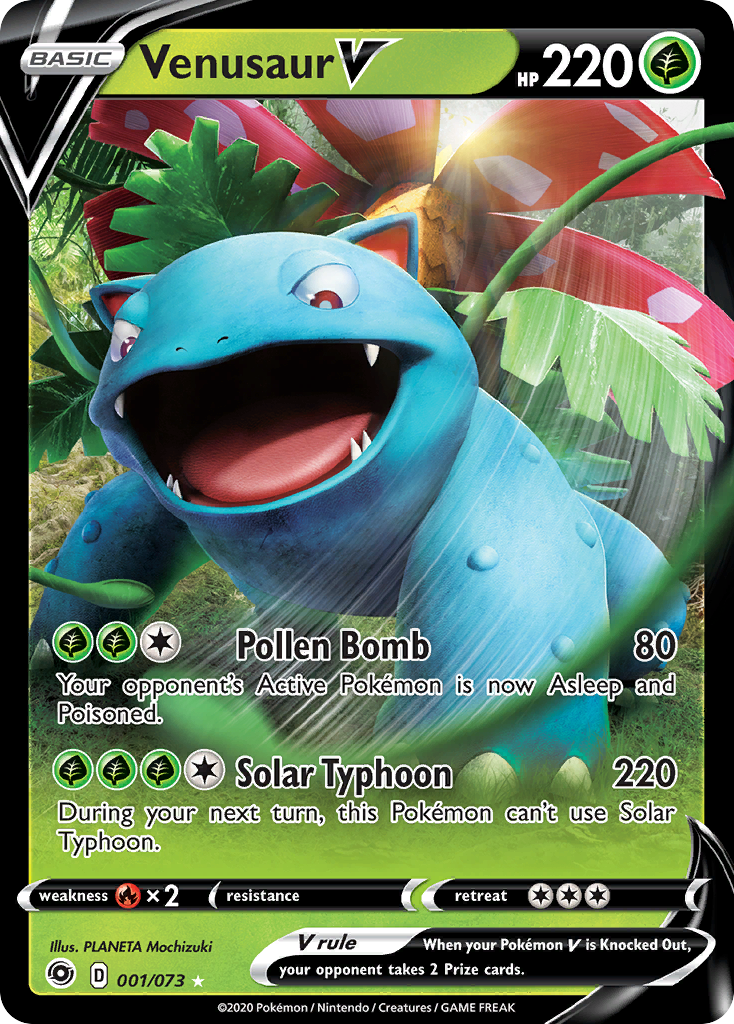 Venusaur V 1 Rare Holo V card from Champion's Path