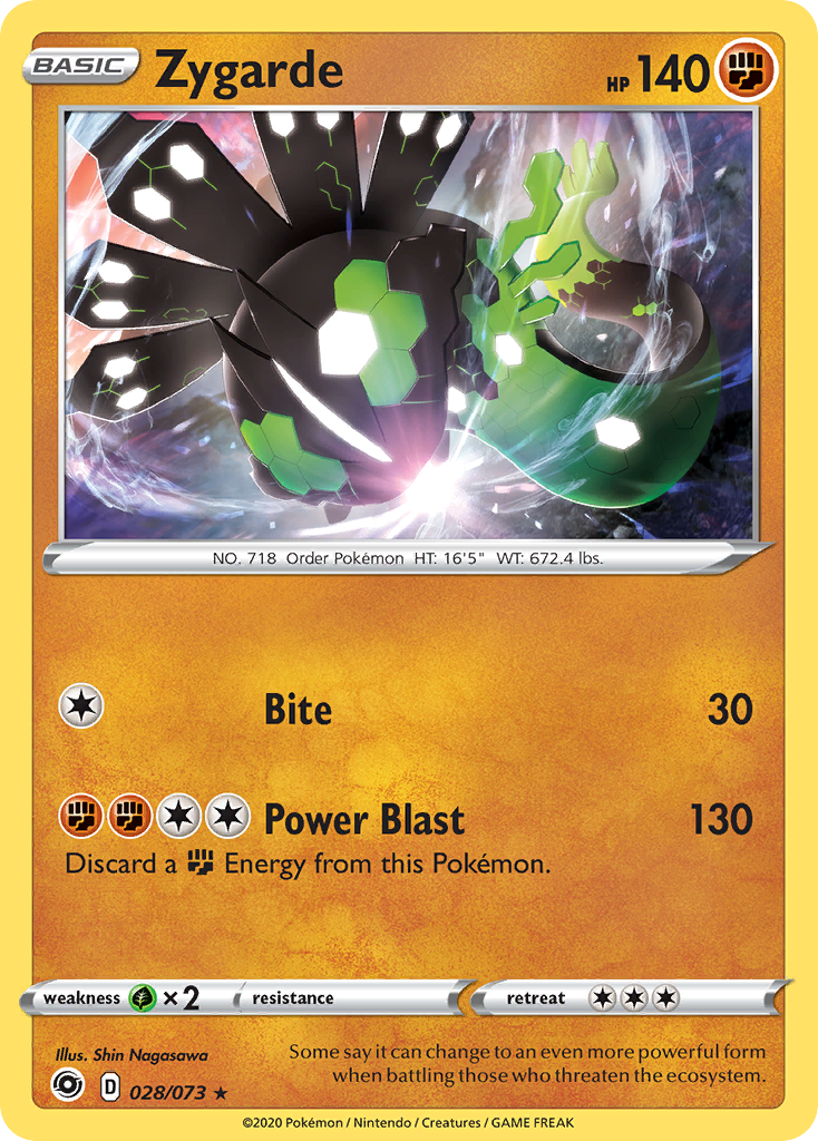 Zygarde 28/73 Rare Holo card from Champion's Path