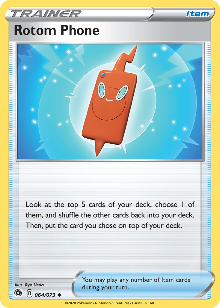 Rotom Phone 64 Uncommon card from Champion's Path