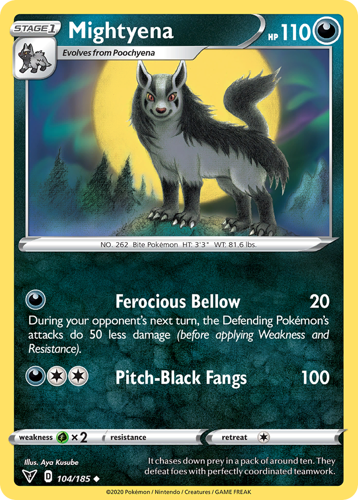 Mightyena 104/185 Uncommon card from Vivid Voltage