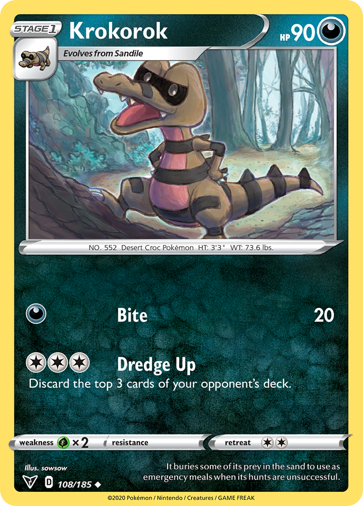 Krokorok 108 Uncommon card from Vivid Voltage
