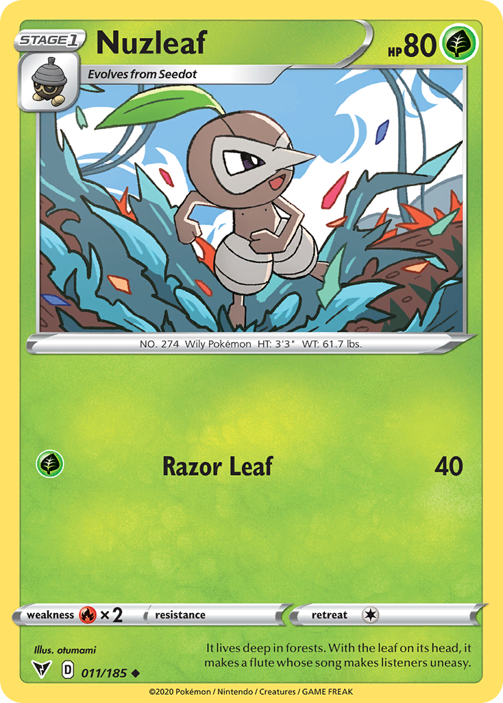 Nuzleaf 11 Uncommon card from Vivid Voltage