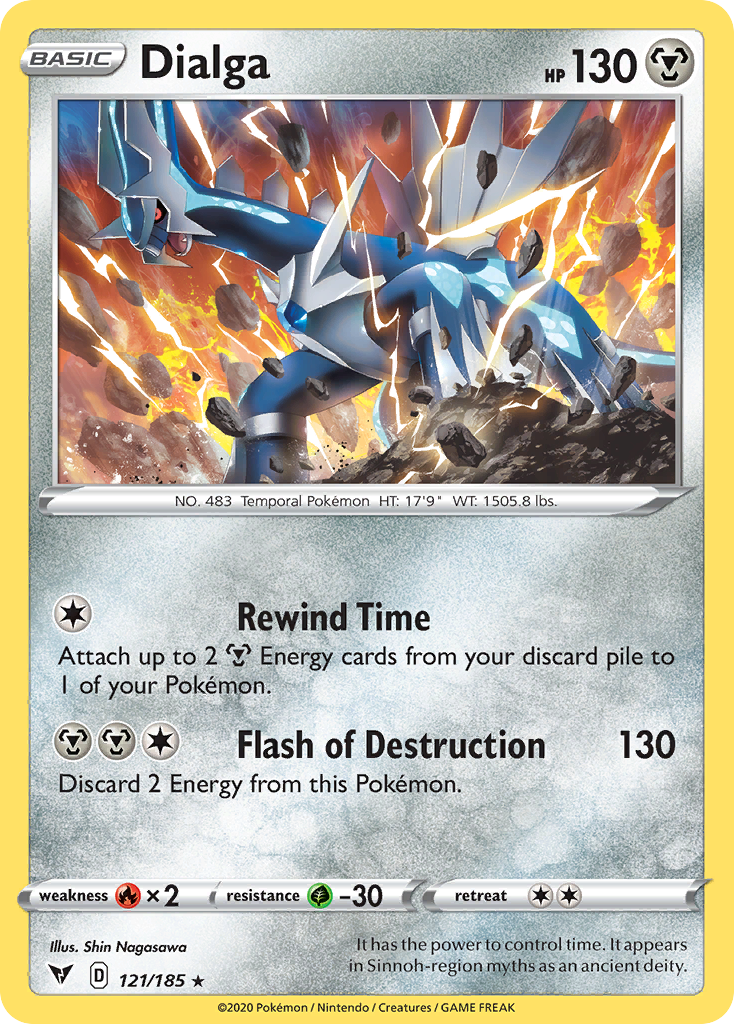 Dialga 121/185 Rare Holo card from Vivid Voltage