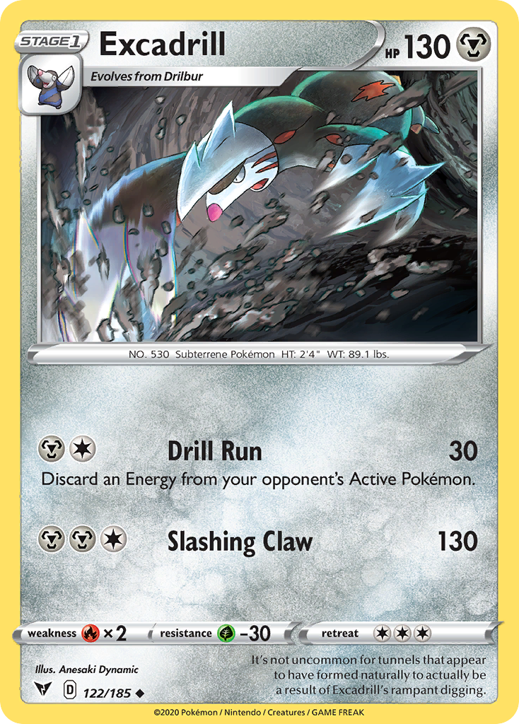 Excadrill 122 Uncommon card from Vivid Voltage