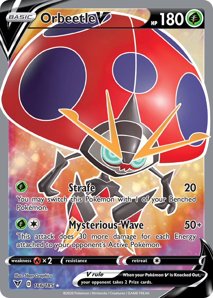 Orbeetle V 166/185 Rare Ultra card from Vivid Voltage
