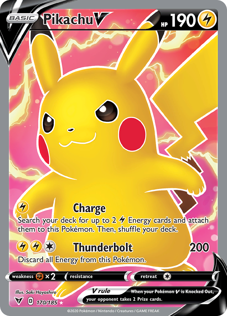 Pikachu V 170/185 Rare Ultra card from Vivid Voltage