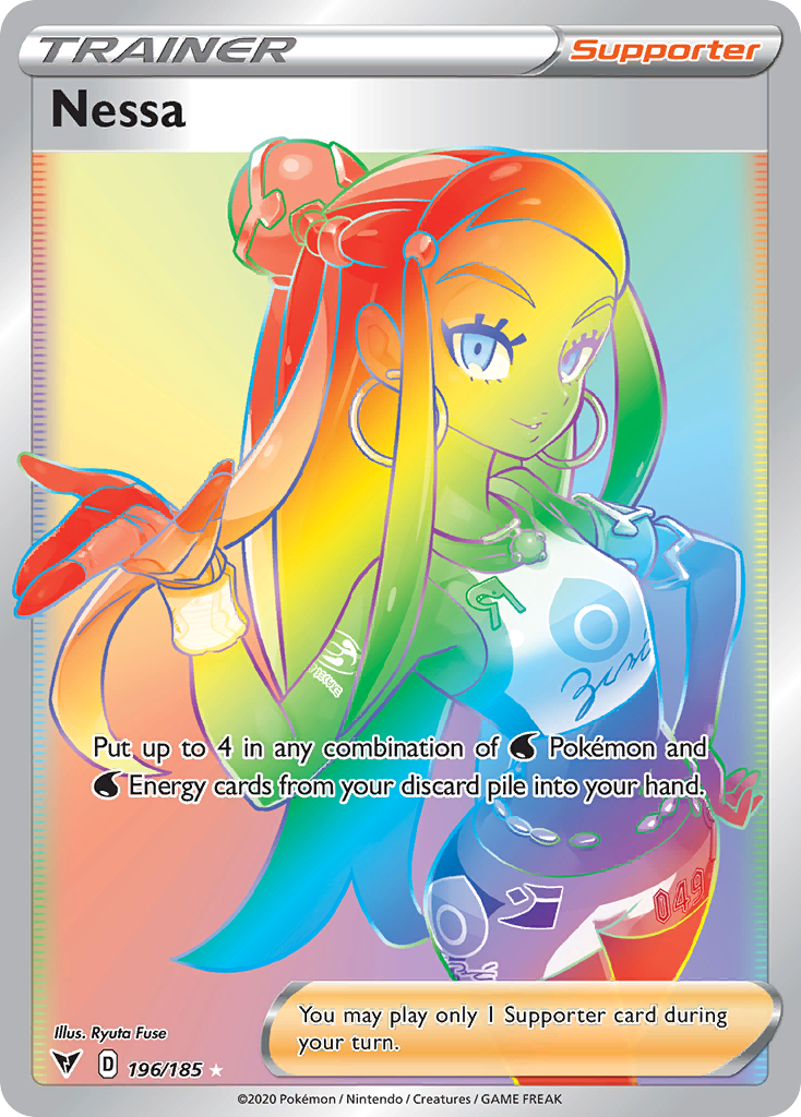 Nessa 196 Rare Rainbow card from Vivid Voltage