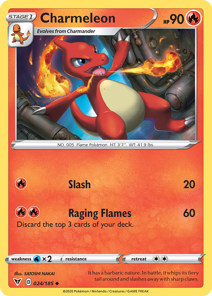 Charmeleon 24/185 Uncommon card from Vivid Voltage