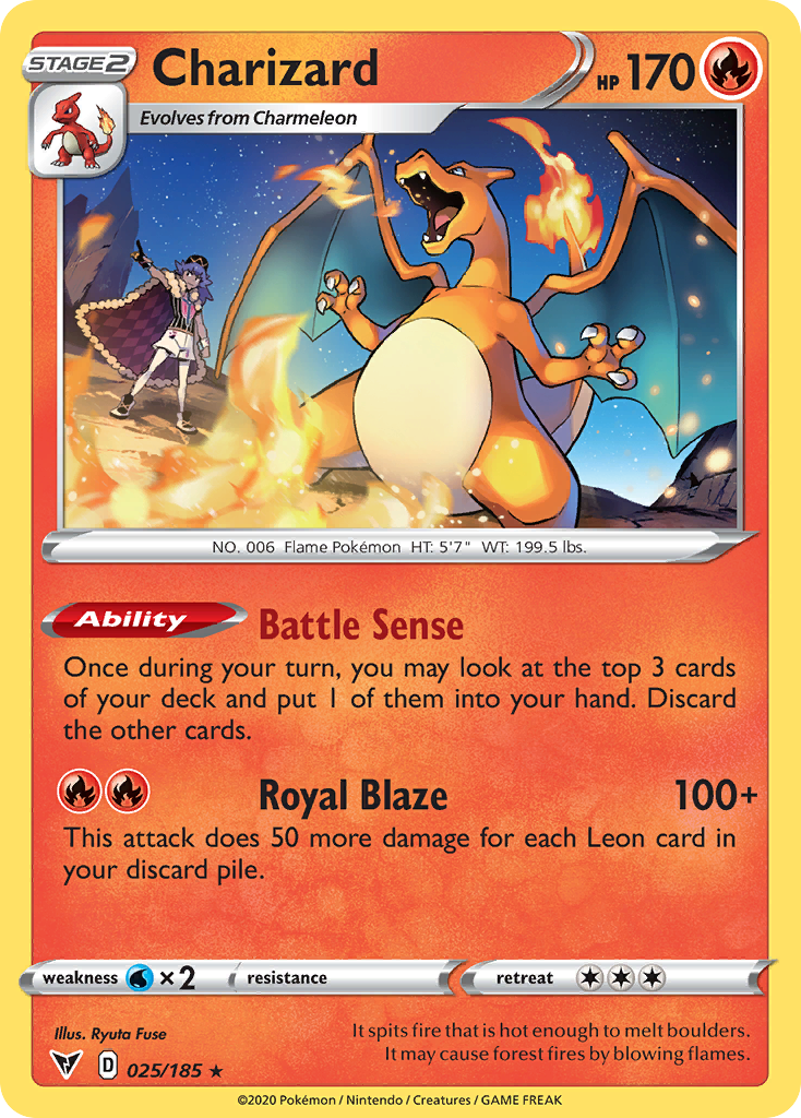 Charizard 25 Rare card from Vivid Voltage