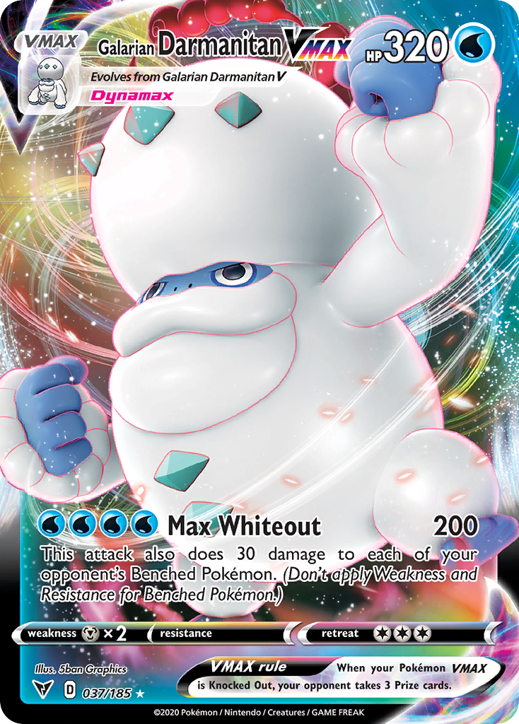 Galarian Darmanitan VMAX 37/185 Rare Holo VMAX card from Vivid Voltage