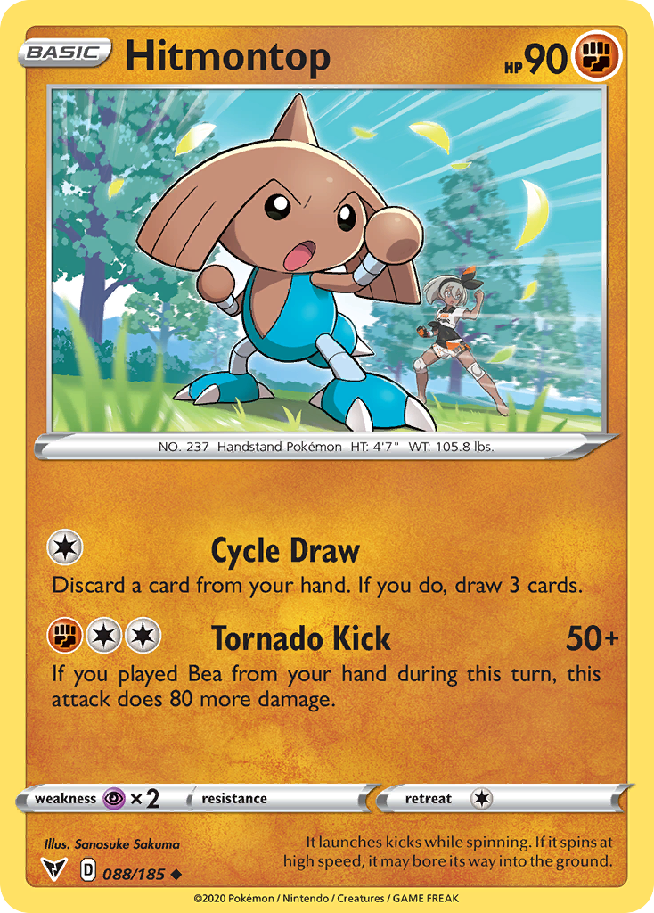 Hitmontop 88/185 Uncommon card from Vivid Voltage