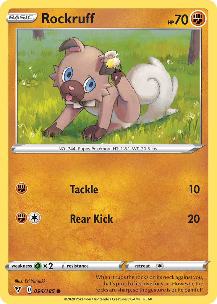 Rockruff 94 Common card from Vivid Voltage
