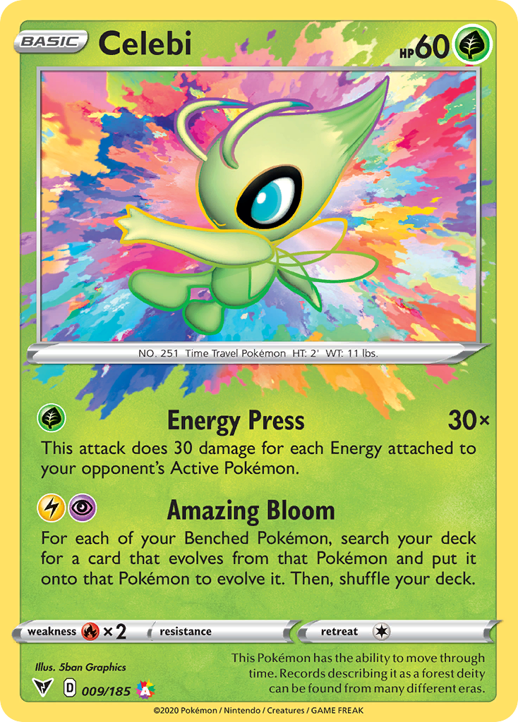 Celebi 9/185 Amazing Rare card from Vivid Voltage