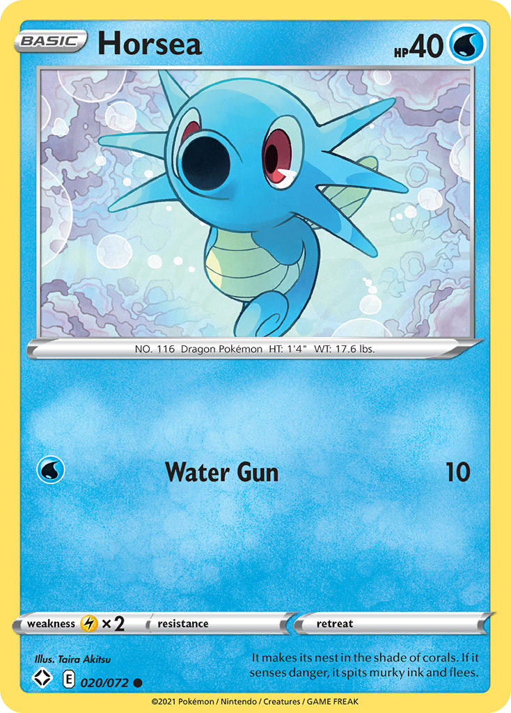 Horsea 20 Common card from Shining Fates