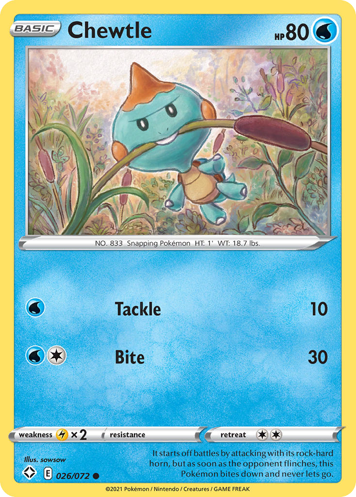 Chewtle 26/72 Common card from Shining Fates