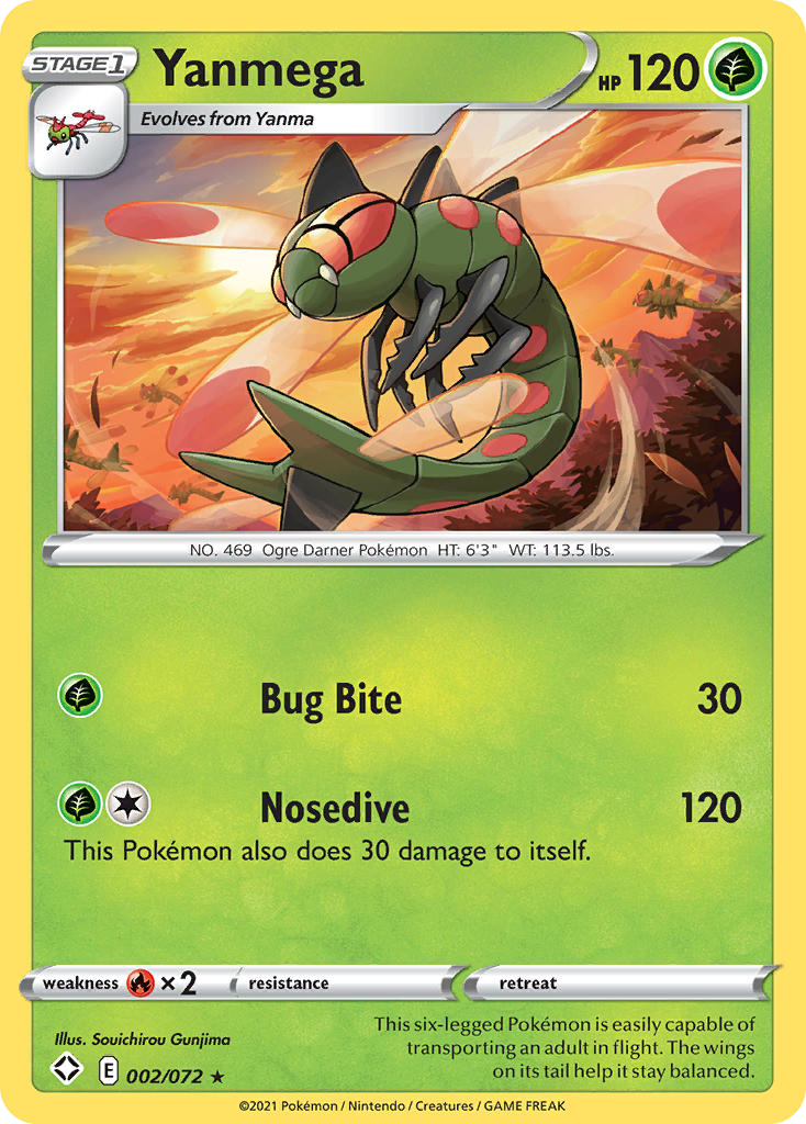 Yanmega 2/72 Rare card from Shining Fates