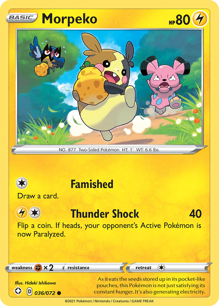 Morpeko 36 Common card from Shining Fates