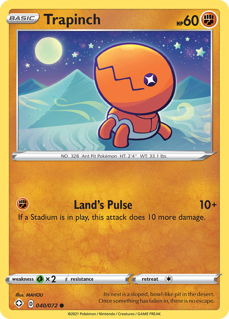 Trapinch 40/72 Common card from Shining Fates
