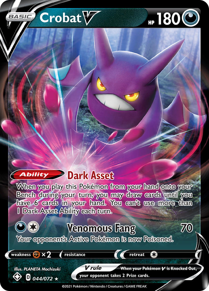 Crobat V 44 Rare Holo V card from Shining Fates