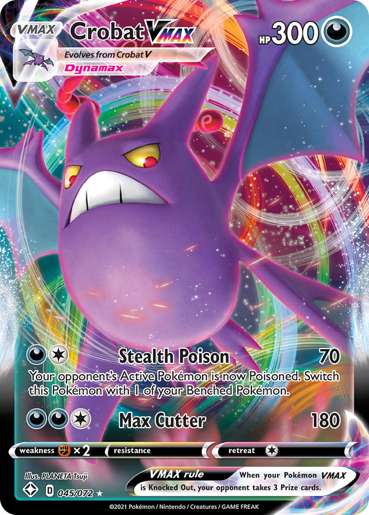 Crobat VMAX 45 Rare Holo VMAX card from Shining Fates