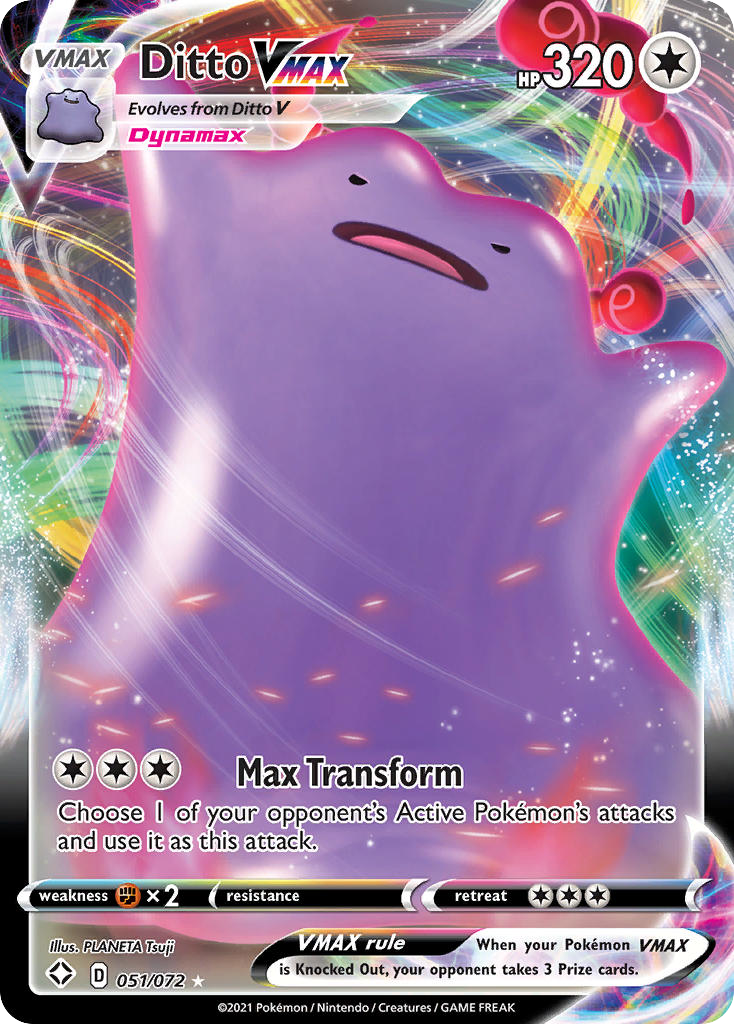 Ditto VMAX 51/72 Rare Holo VMAX card from Shining Fates