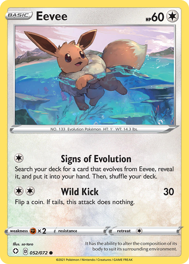 Eevee 52 Common card from Shining Fates