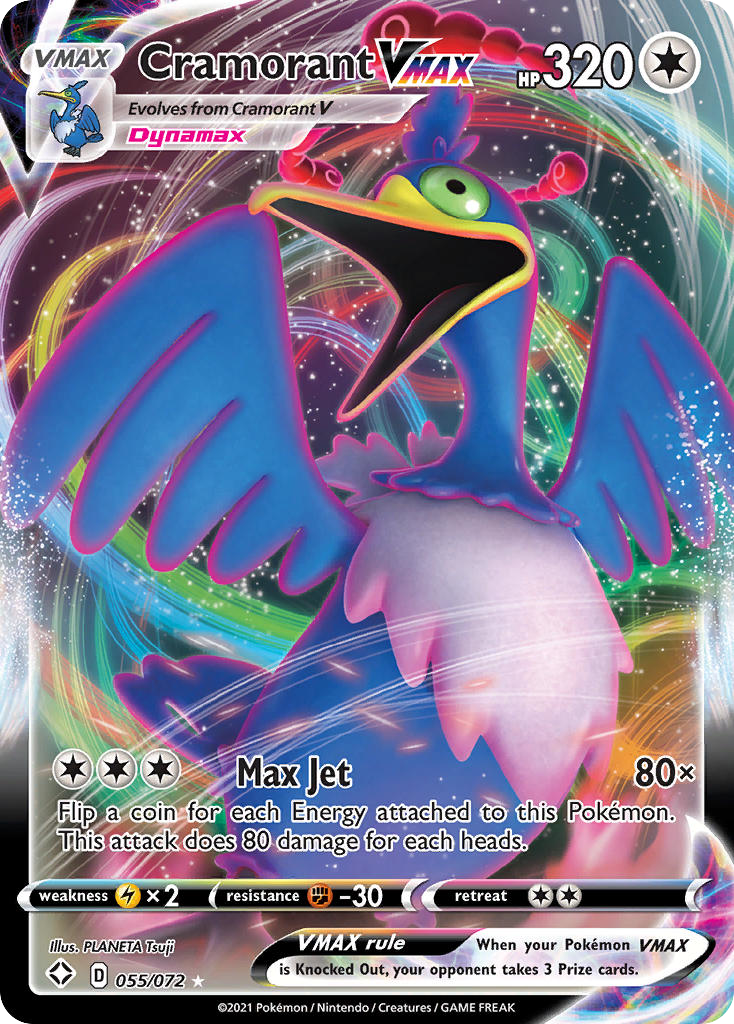 Cramorant VMAX 55/72 Rare Holo VMAX card from Shining Fates