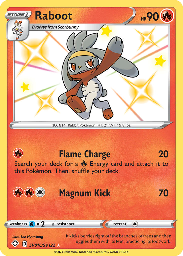Raboot SV016 Rare Shiny card from Shining Fates Shiny Vault