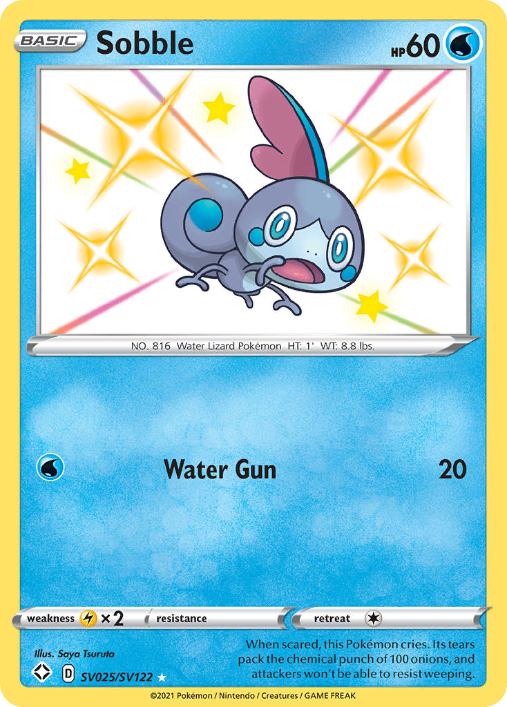 Sobble SV025 Rare Shiny card from Shining Fates Shiny Vault