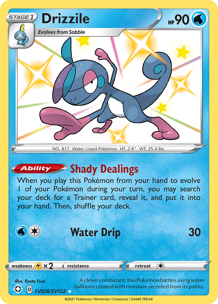 Drizzile SV026 Rare Shiny card from Shining Fates Shiny Vault
