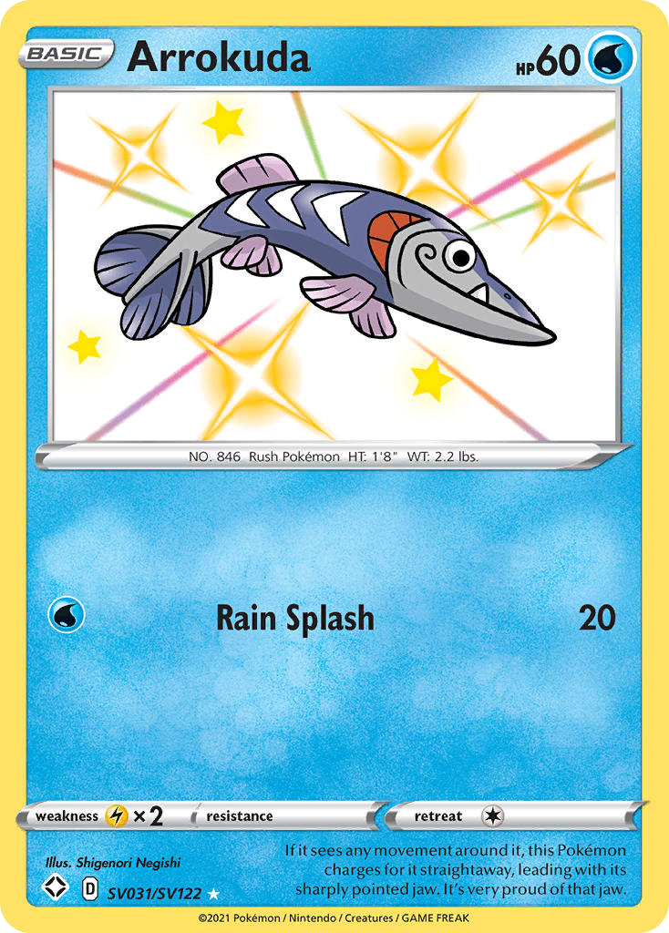 Arrokuda SV031 Rare Shiny card from Shining Fates Shiny Vault
