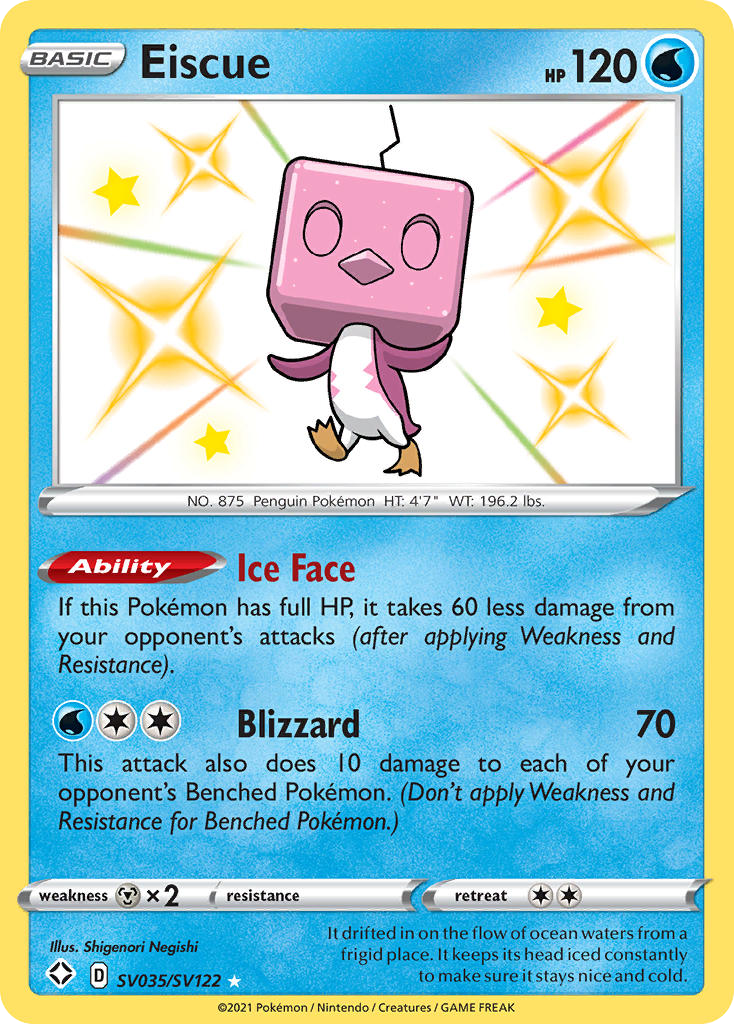 Eiscue SV035 Rare Shiny card from Shining Fates Shiny Vault
