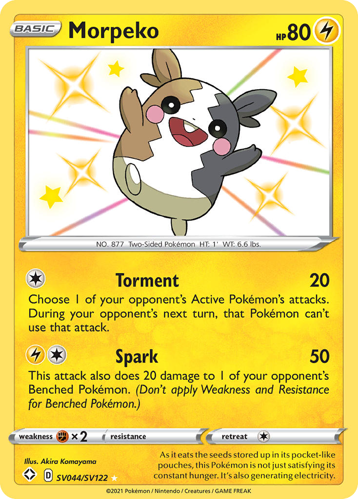 Morpeko SV044 Rare Shiny card from Shining Fates Shiny Vault