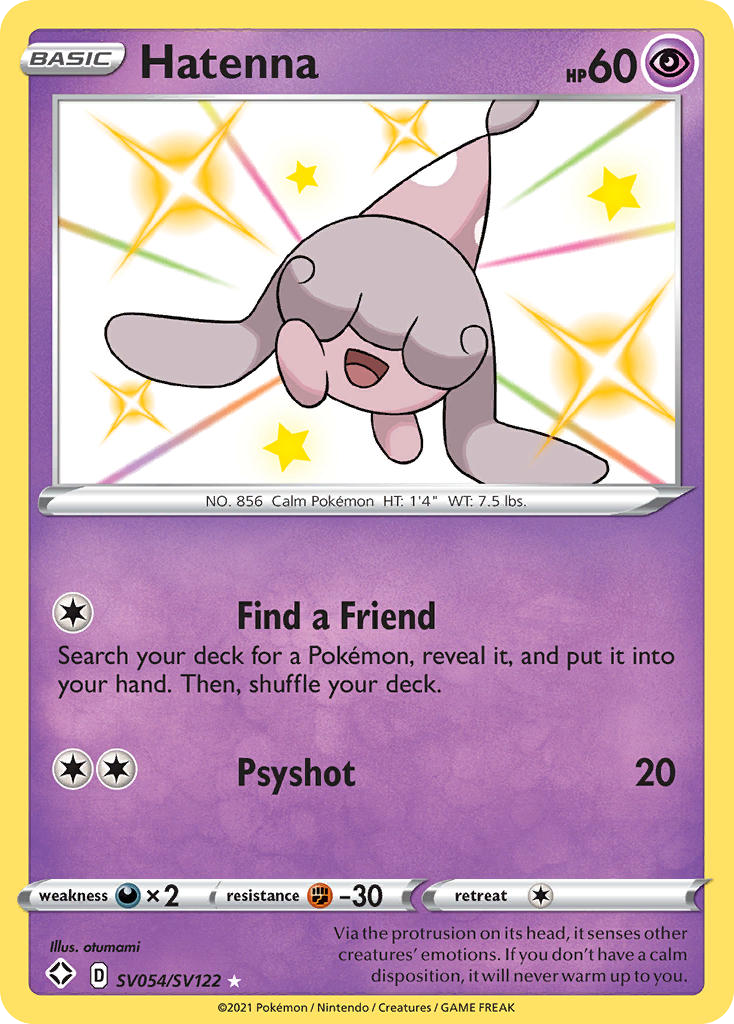 Hatenna SV054 Rare Shiny card from Shining Fates Shiny Vault