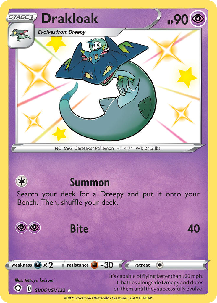 Drakloak SV061/122 Rare Shiny card from Shining Fates Shiny Vault