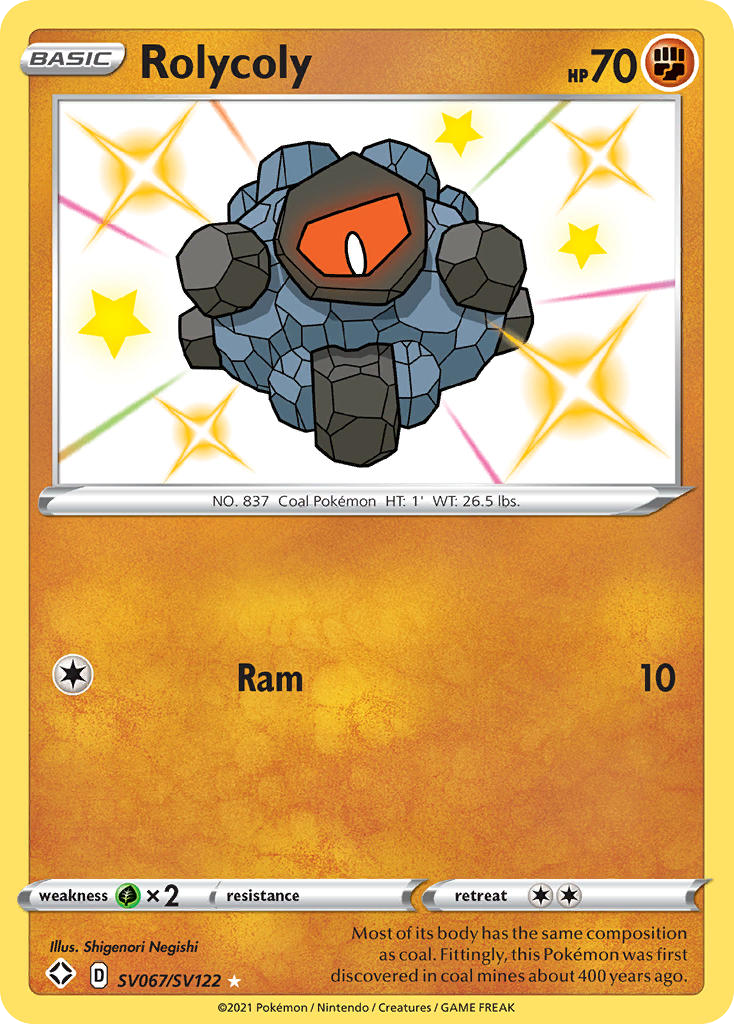 Rolycoly SV067/122 Rare Shiny card from Shining Fates Shiny Vault