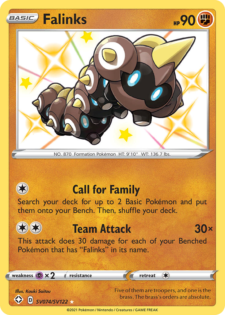 Falinks SV074/122 Rare Shiny card from Shining Fates Shiny Vault