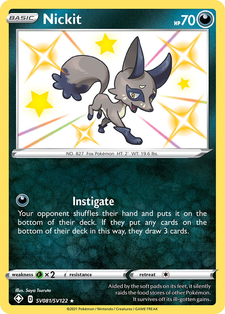 Nickit SV081 Rare Shiny card from Shining Fates Shiny Vault