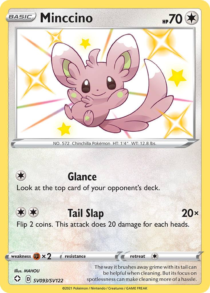 Minccino SV093/122 Rare Shiny card from Shining Fates Shiny Vault