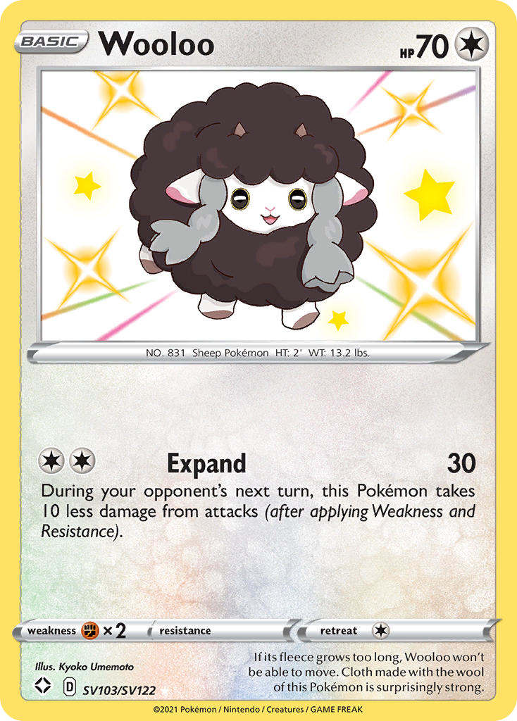 Wooloo SV103/122 Rare Shiny card from Shining Fates Shiny Vault