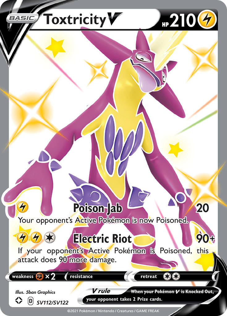 Toxtricity V SV112 Rare Holo V card from Shining Fates Shiny Vault