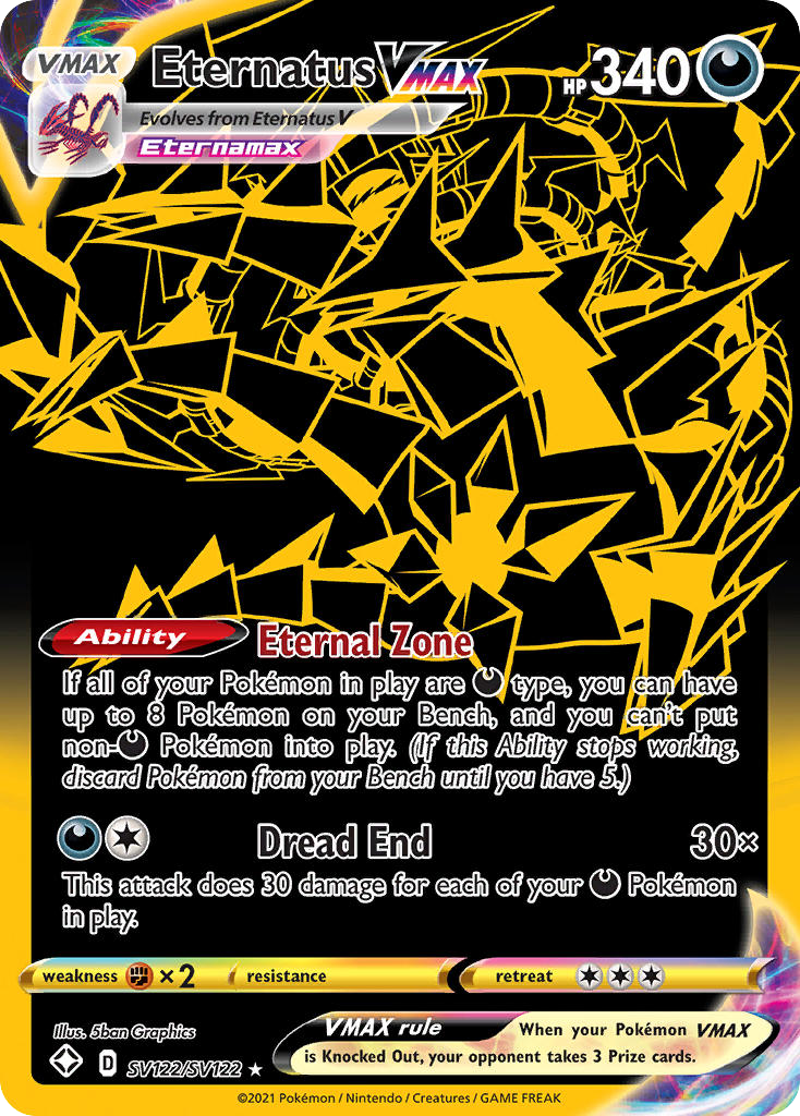 Eternatus VMAX SV122 Rare Secret card from Shining Fates Shiny Vault