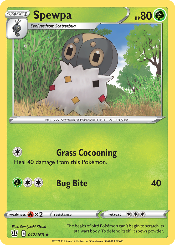 Spewpa 12 Uncommon card from Battle Styles