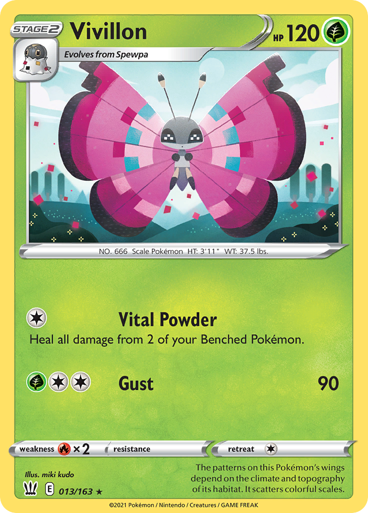 Vivillon 13/163 Rare card from Battle Styles