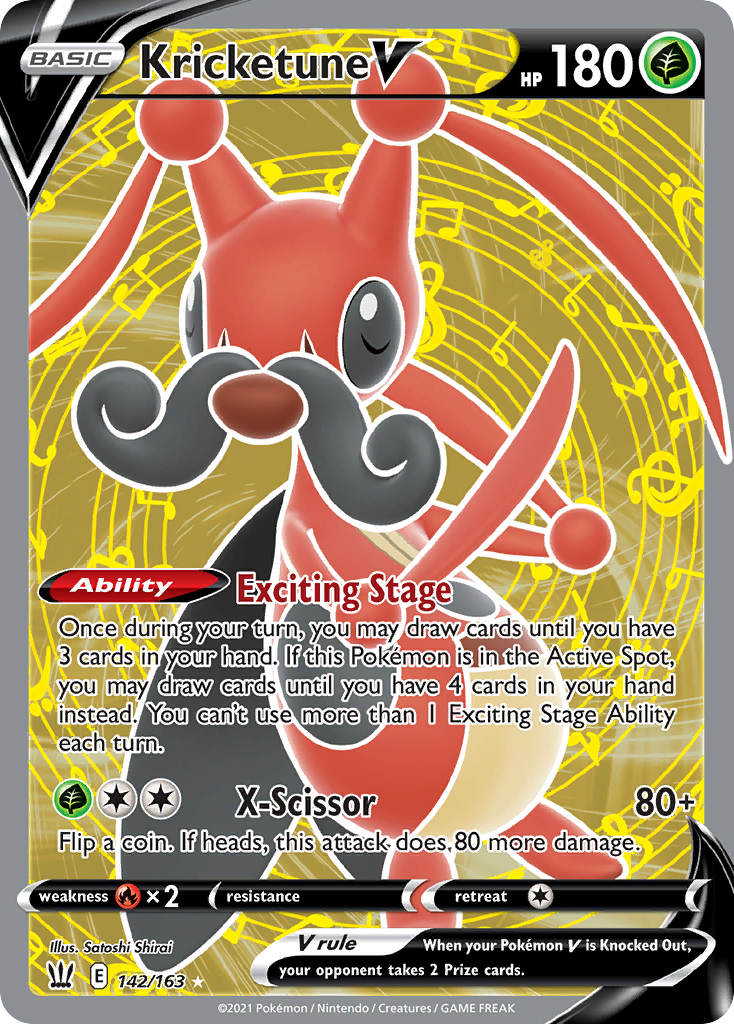 Kricketune V 142 Rare Ultra card from Battle Styles